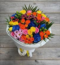Букет цветов из:  Розы и Хризантемы в поселок Сургут