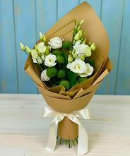 Букет цветов из:  Хризантемы и Лизиантусы #REPLACE_PRED# поселок Сургут