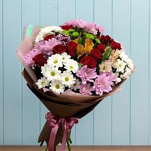 Букет цветов из:  Розы, Хризантемы и Альстромерии в поселок Сургут
