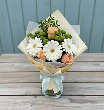 Букет цветов из:  Герберы, Розы и Хризантемы #REPLACE_PRED# поселок Сургут