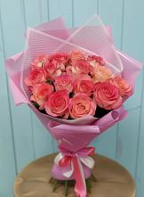 Букет 15 Розовых роз Равель в поселок Сургут